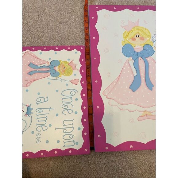2pc Princess Painting Home Wall Decor Decoration Art Kids - Picture 10 of 13